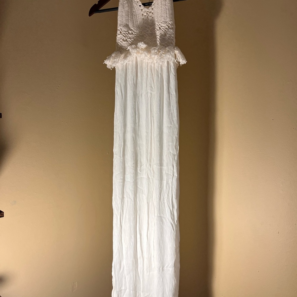 Elegant White Crochet Beach Dress